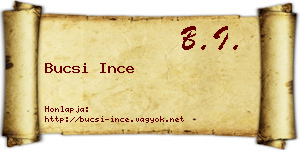 Bucsi Ince névjegykártya